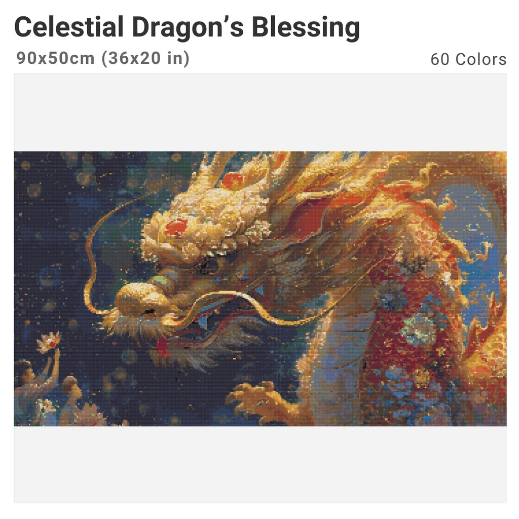 Celestial Dragon's Blessing Diamond Painting Kit-90x50cm (36x20 in)-Heartful Diamonds