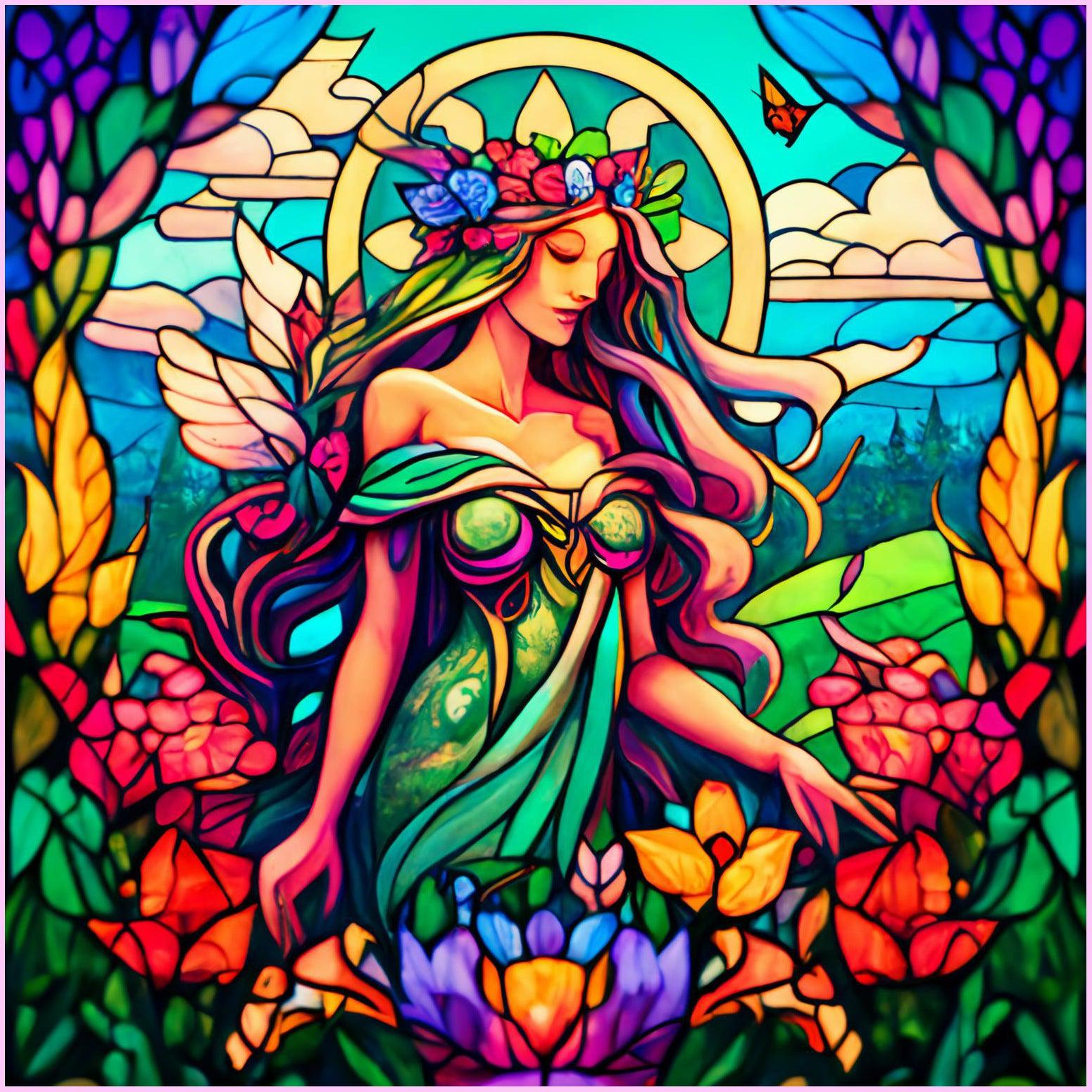 Stained Glass Jasmine Diamond Painting – Color-Full Creations
