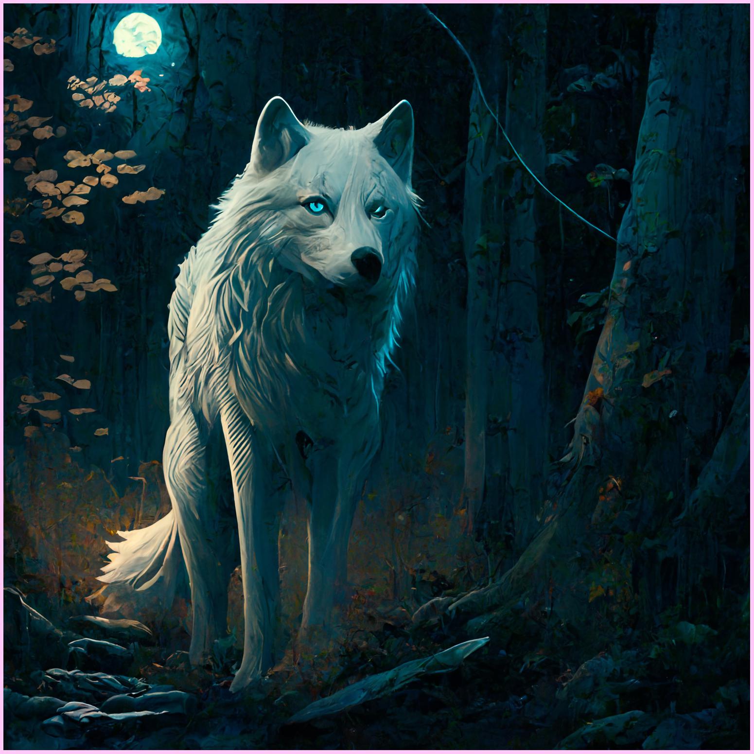 Moonlit Forest Wolf