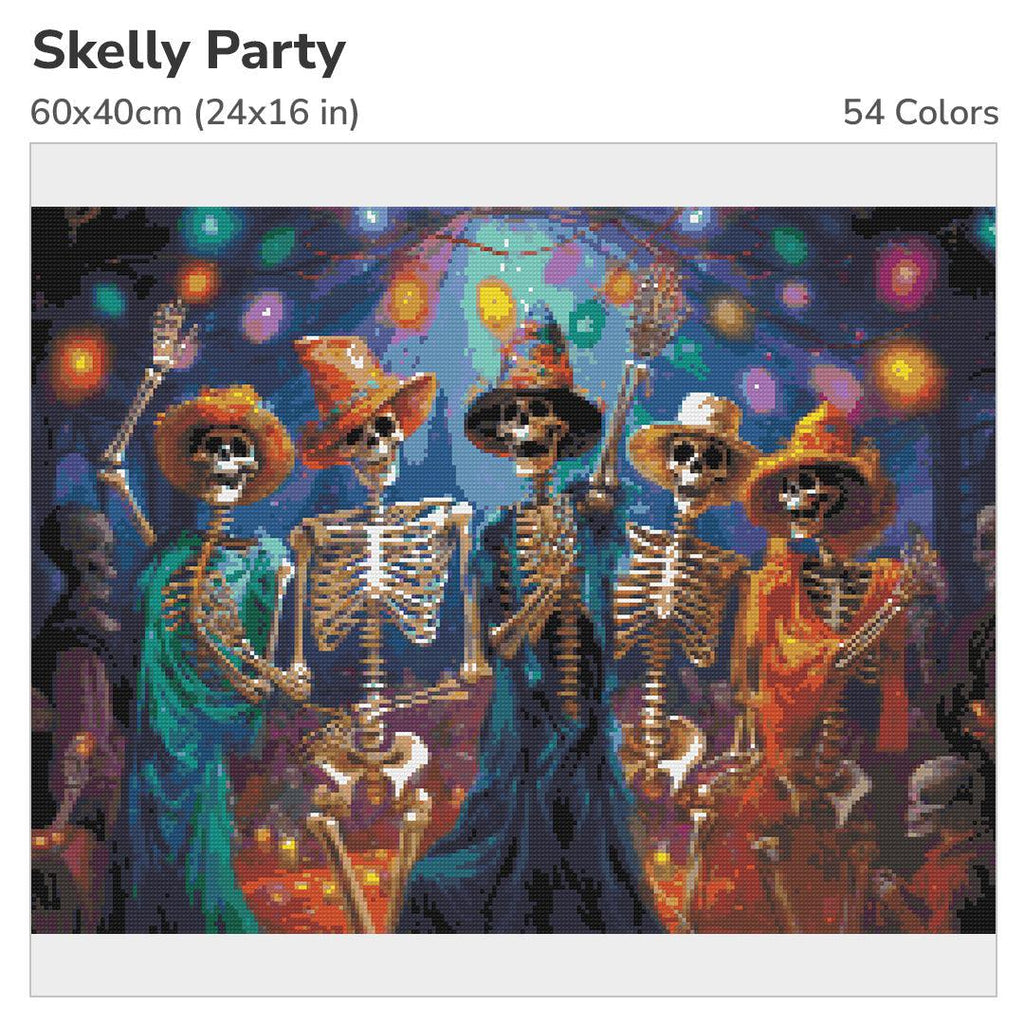Skelly Party Diamond Painting Kit-60x40cm (24x16 in)-Heartful Diamonds