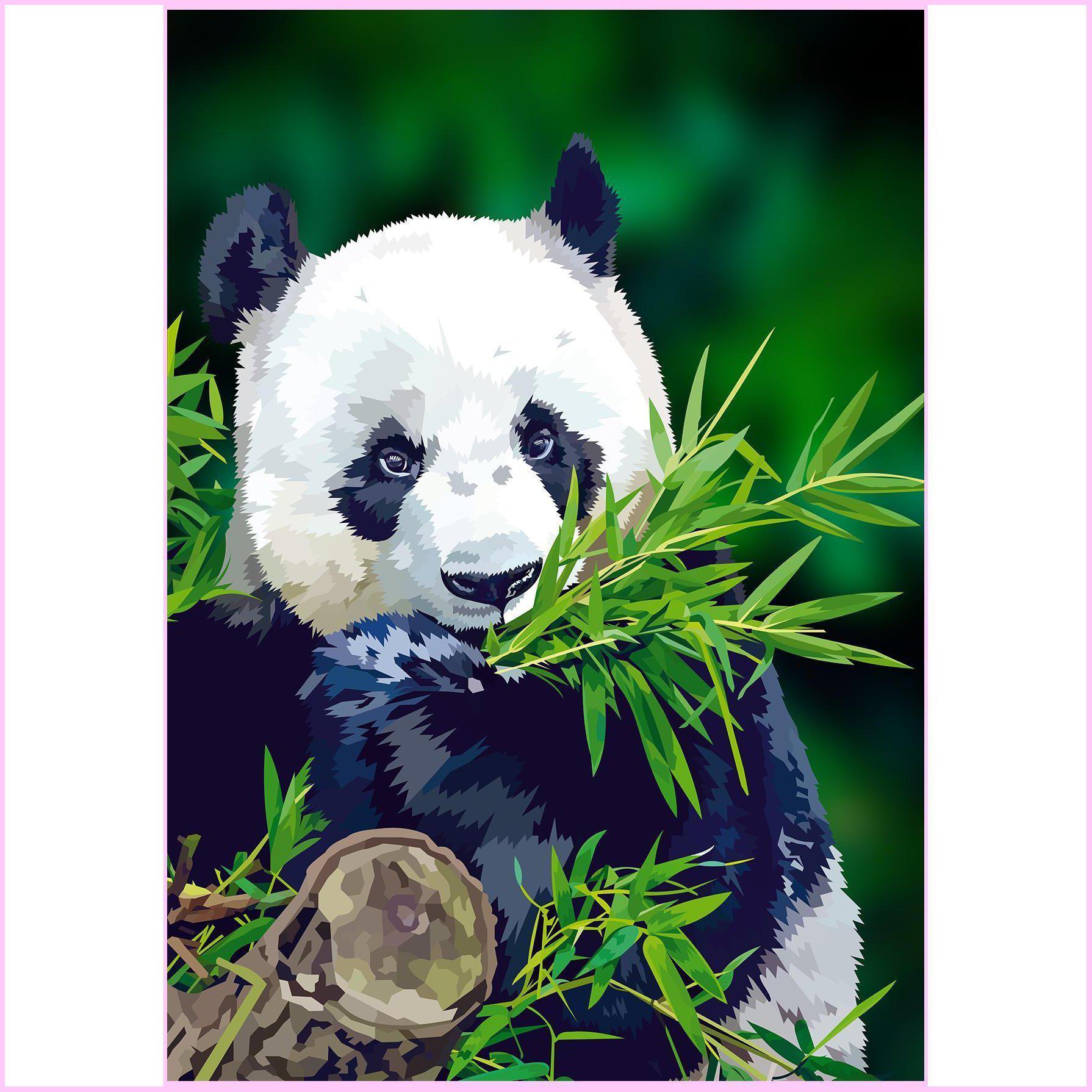 Panda Bear Diamond Painting Kit - by Elvira Clement – Heartful