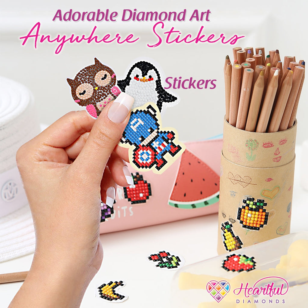 Diamond Art Anywhere Stickers-Heartful Diamonds