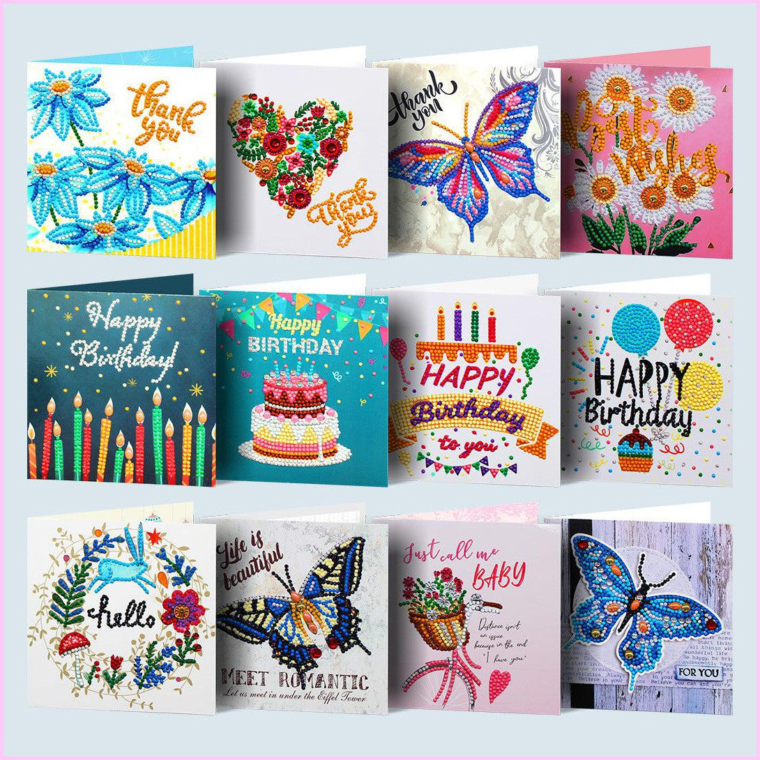 Greeting Cards Set of 12 Diamond Art-Heartful Diamonds