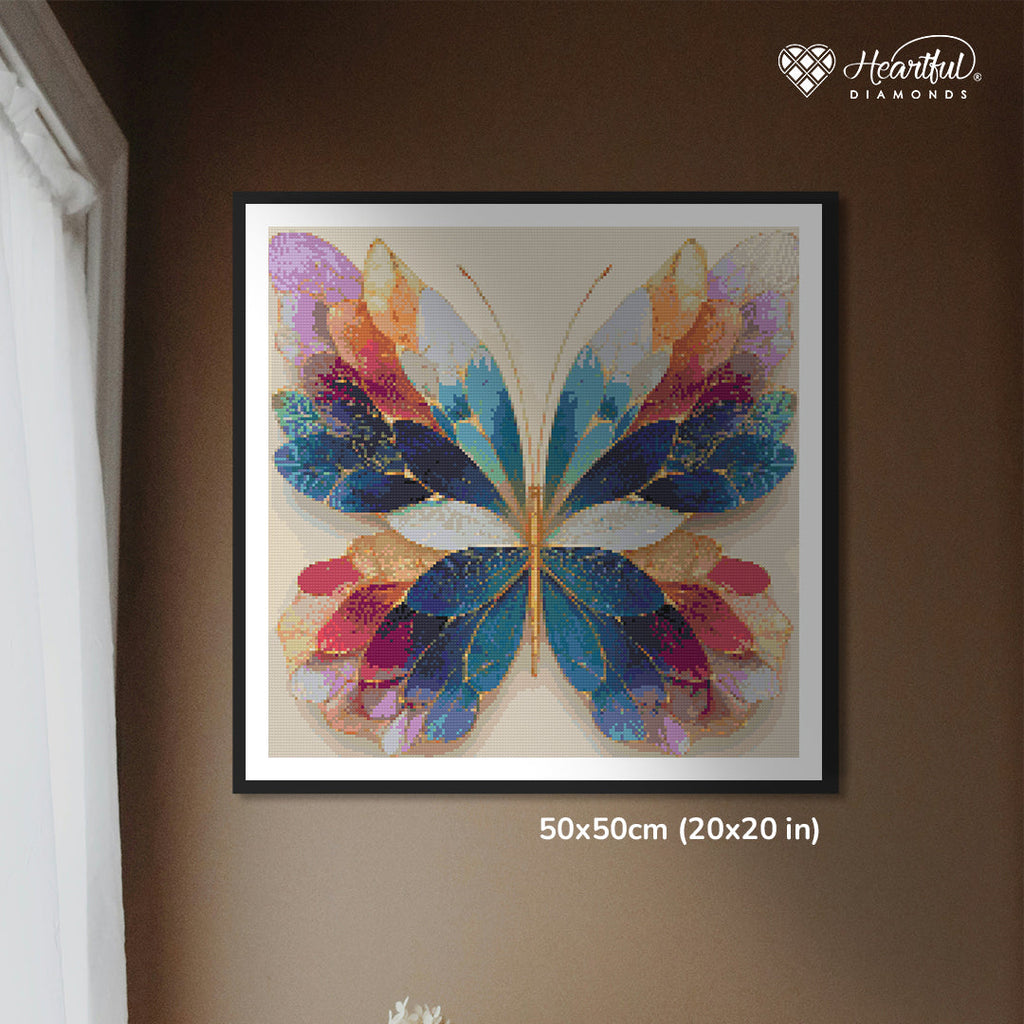 Aurora Wings Butterfly Diamond Painting Kit-50x50cm (20x20 in)-Heartful Diamonds