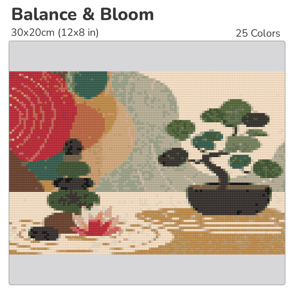 Balance and Bloom Diamond Painting Kit-30x20cm (12x8 in)-Heartful Diamonds