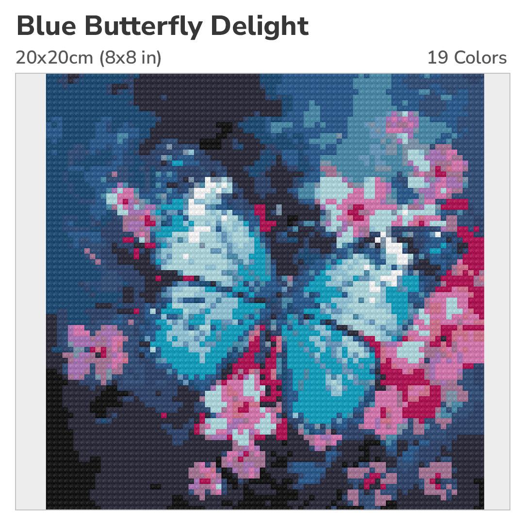 Blue Butterfly 20x20cm Delight Diamond Painting Kit-Heartful Diamonds