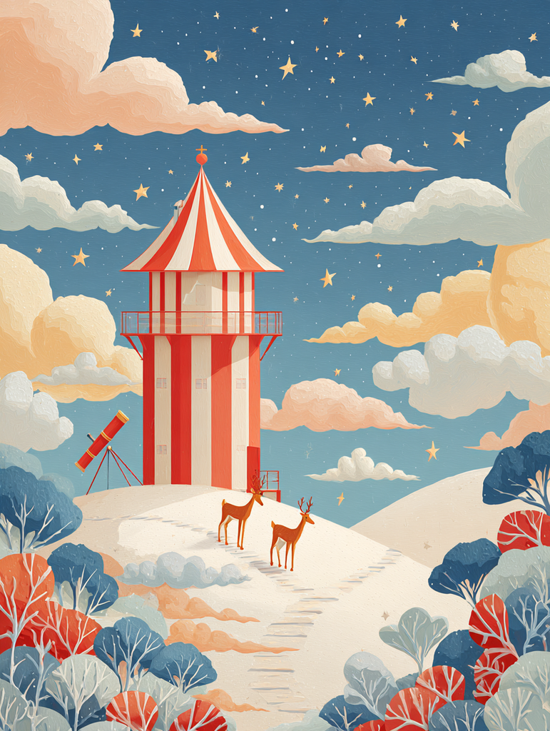 Candy Cane Observatory Diamond Painting Kit-30x40cm (12x16 in)-Heartful Diamonds