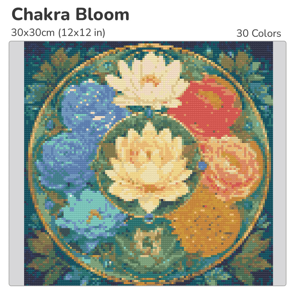 Chakra Bloom Diamond Painting Kit-30x30cm (12x12 in)-Heartful Diamonds
