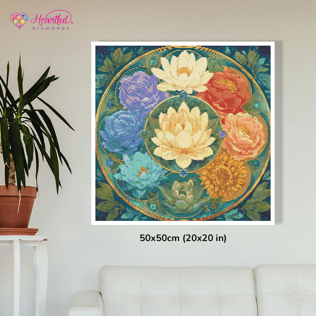 Chakra Bloom Diamond Painting Kit-50x50cm (20x20 in)-Heartful Diamonds