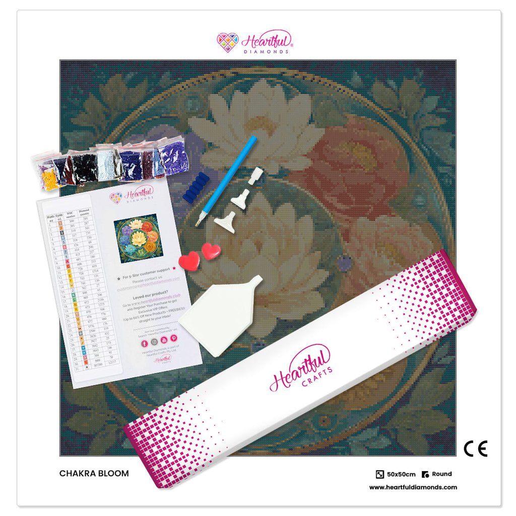 Chakra Bloom Diamond Painting Kit-50x50cm (20x20 in)-Heartful Diamonds