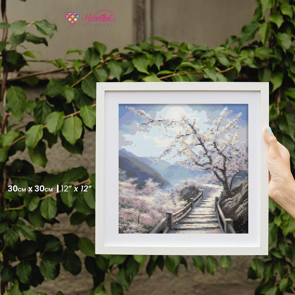 Cherry Blossom Trails Diamond Painting Kit-30x30cm (12x12 in)-Heartful Diamonds