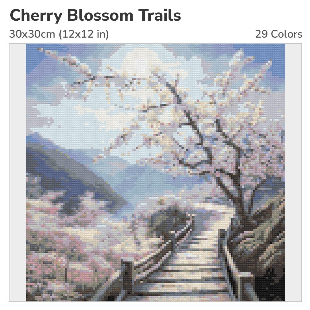 Cherry Blossom Trails Diamond Painting Kit-30x30cm (12x12 in)-Heartful Diamonds