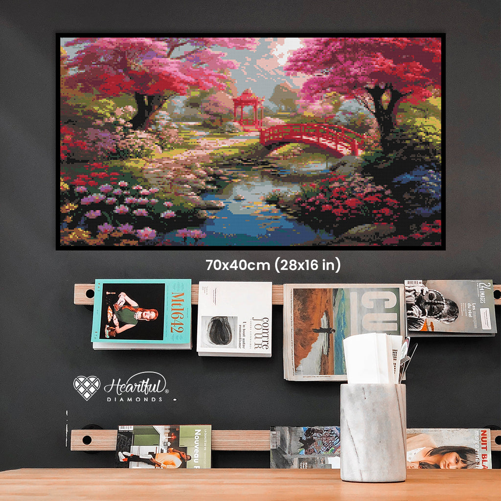  Cherry Blossom Village Diamond Painting Kit-70x40cm (28x16 in)-Heartful Diamonds