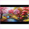 Cherry Blossom Park Diamond Painting Kit-25x40cm (10x16 in)-Heartful Diamonds