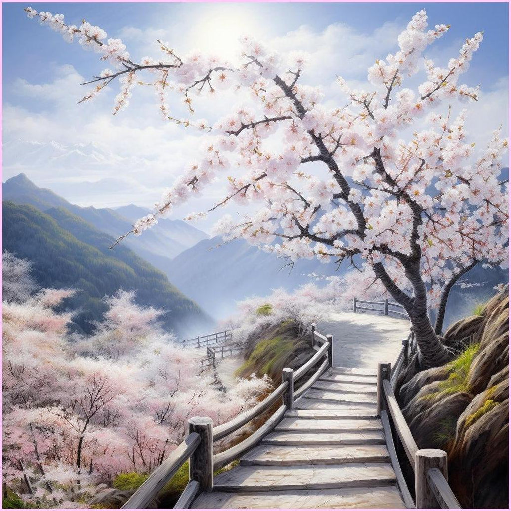 Cherry Blossom Trails Diamond Painting Kit-30x30cm (12x12 in)-Heartful Diamonds