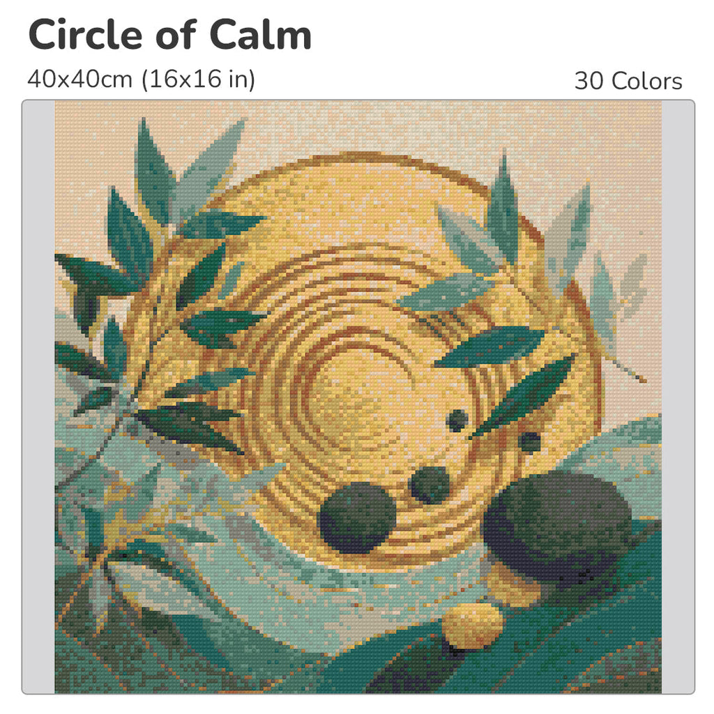 Circle of Calm Diamond Painting Kit-40x40cm (16x16 in)-Heartful Diamonds