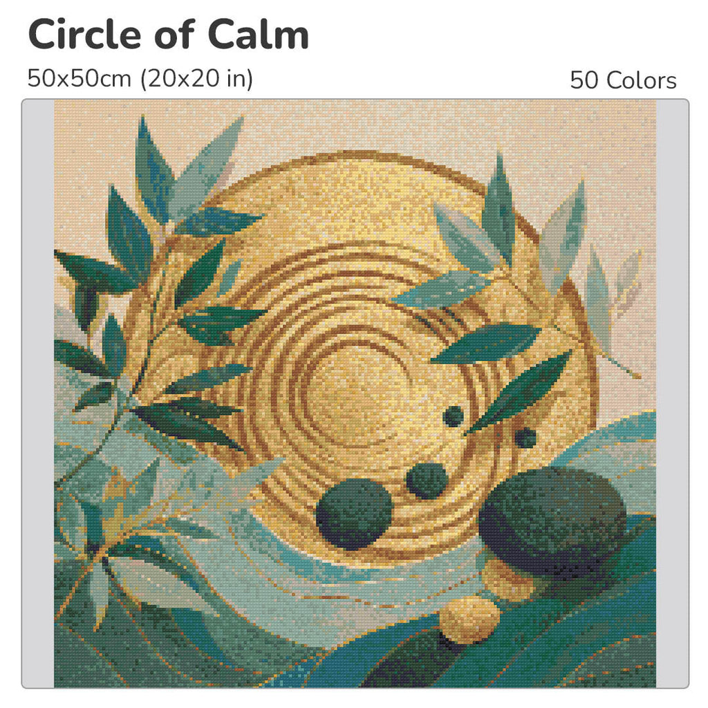 Circle of Calm Diamond Painting Kit-40x40cm (16x16 in)-Heartful Diamonds