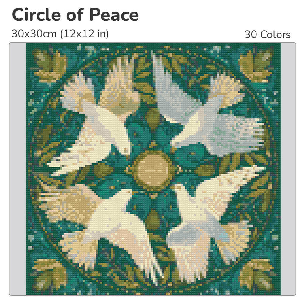 Circle of Peace Diamond Painting Kit-30x30cm (12x12 in)-Heartful Diamonds
