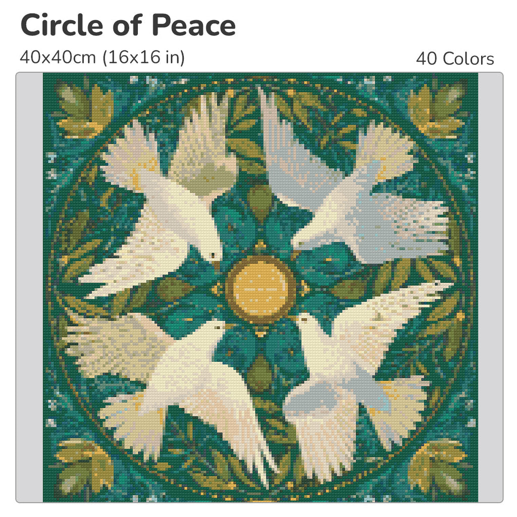 Circle of Peace Diamond Painting Kit-40x40cm (16x16 in)-Heartful Diamonds