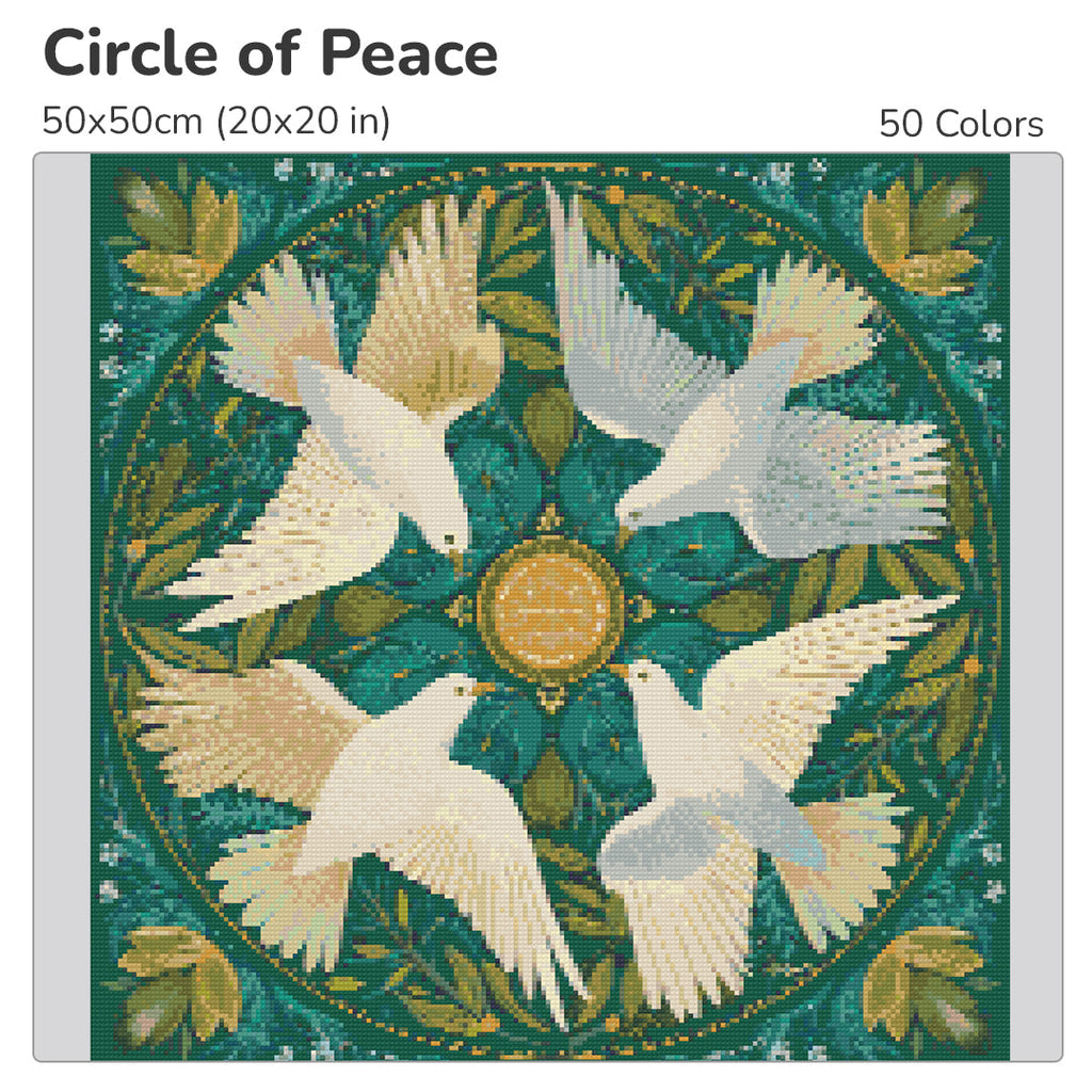 Circle of Peace Diamond Painting Kit-40x40cm (16x16 in)-Heartful Diamonds