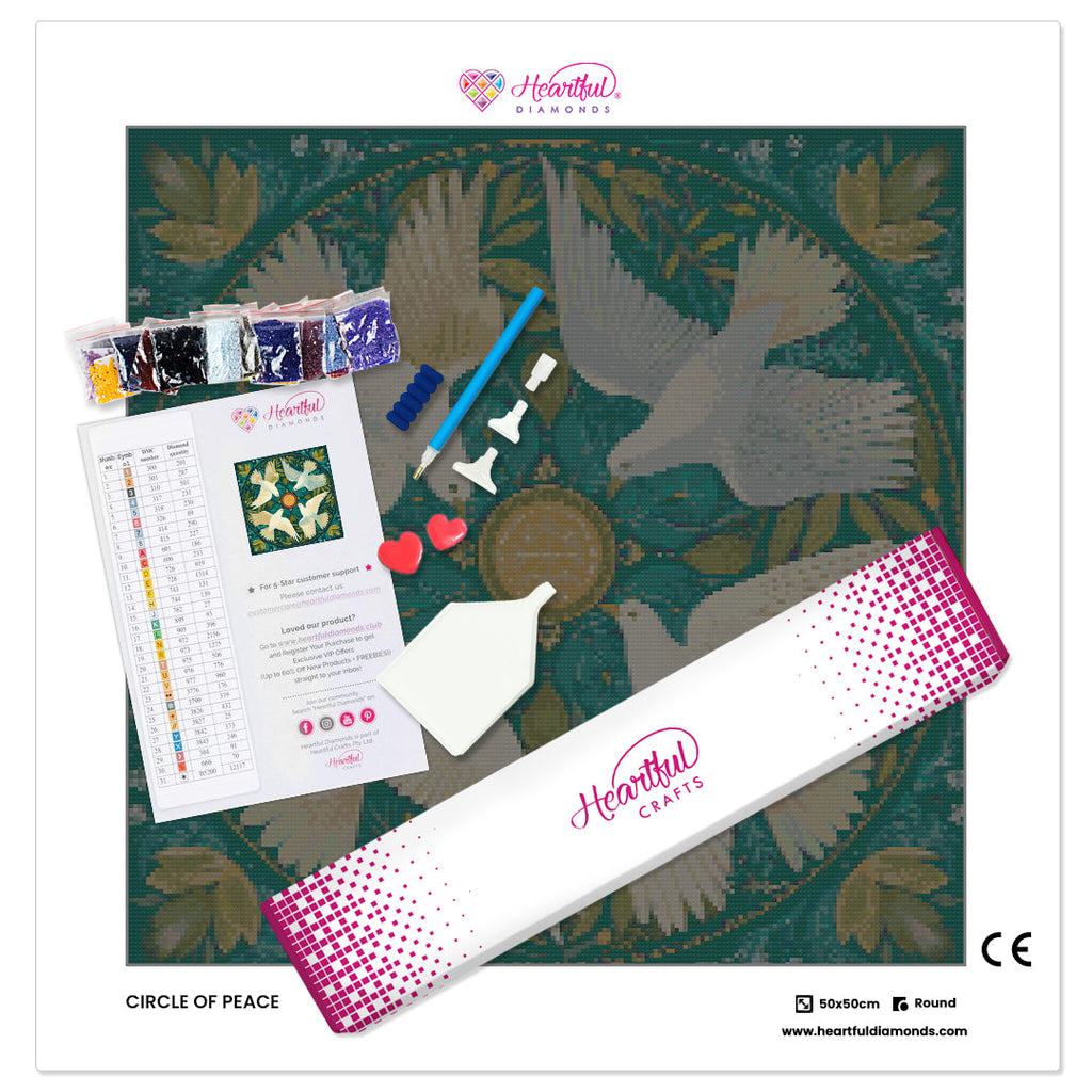Circle of Peace Diamond Painting Kit-50x50cm (20x20 in)-Heartful Diamonds