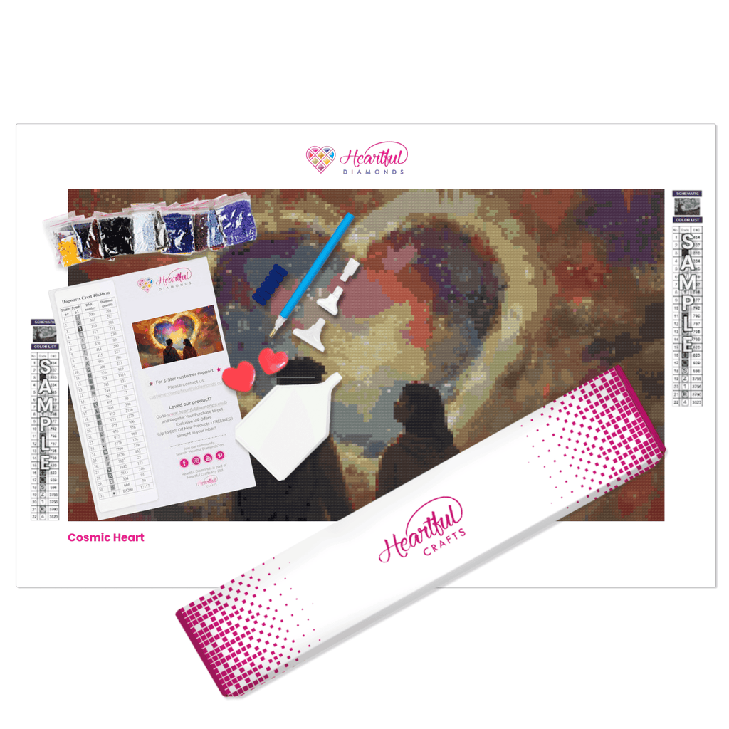 Cosmic Heart Diamond Painting Kit-50x30cm (20x12 in)-Heartful Diamonds