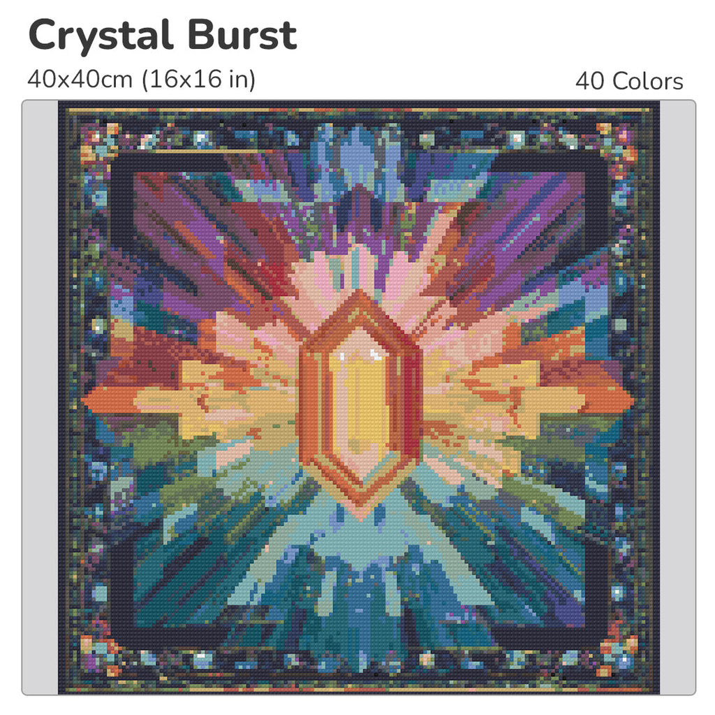 Crystal Burst Diamond Painting Kit-40x40cm (16x16 in)-Heartful Diamonds