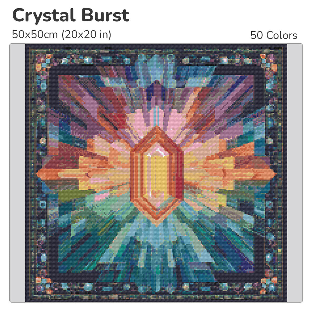 Crystal Burst Diamond Painting Kit-40x40cm (16x16 in)-Heartful Diamonds
