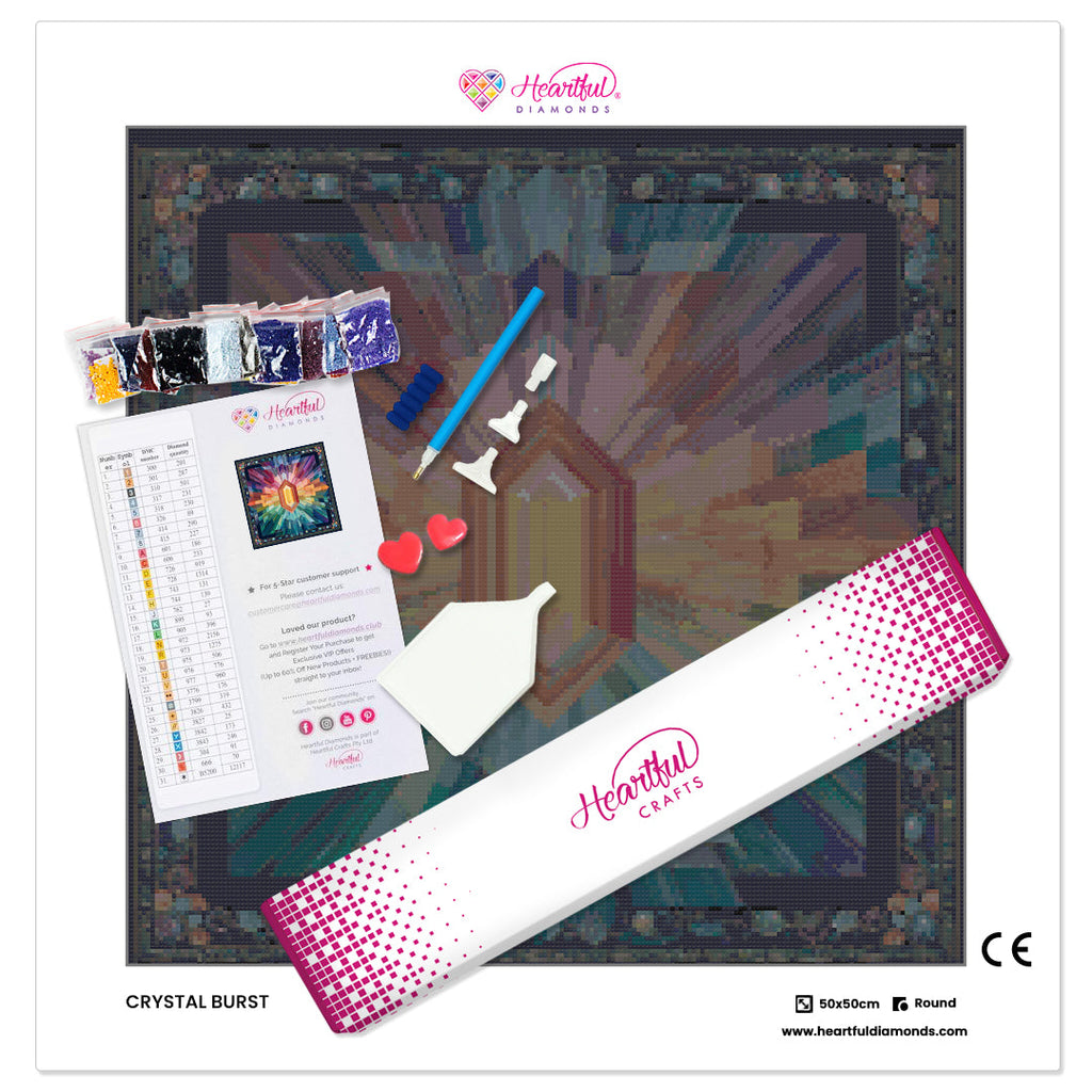 Crystal Burst Diamond Painting Kit-50x50cm (20x20 in)-Heartful Diamonds
