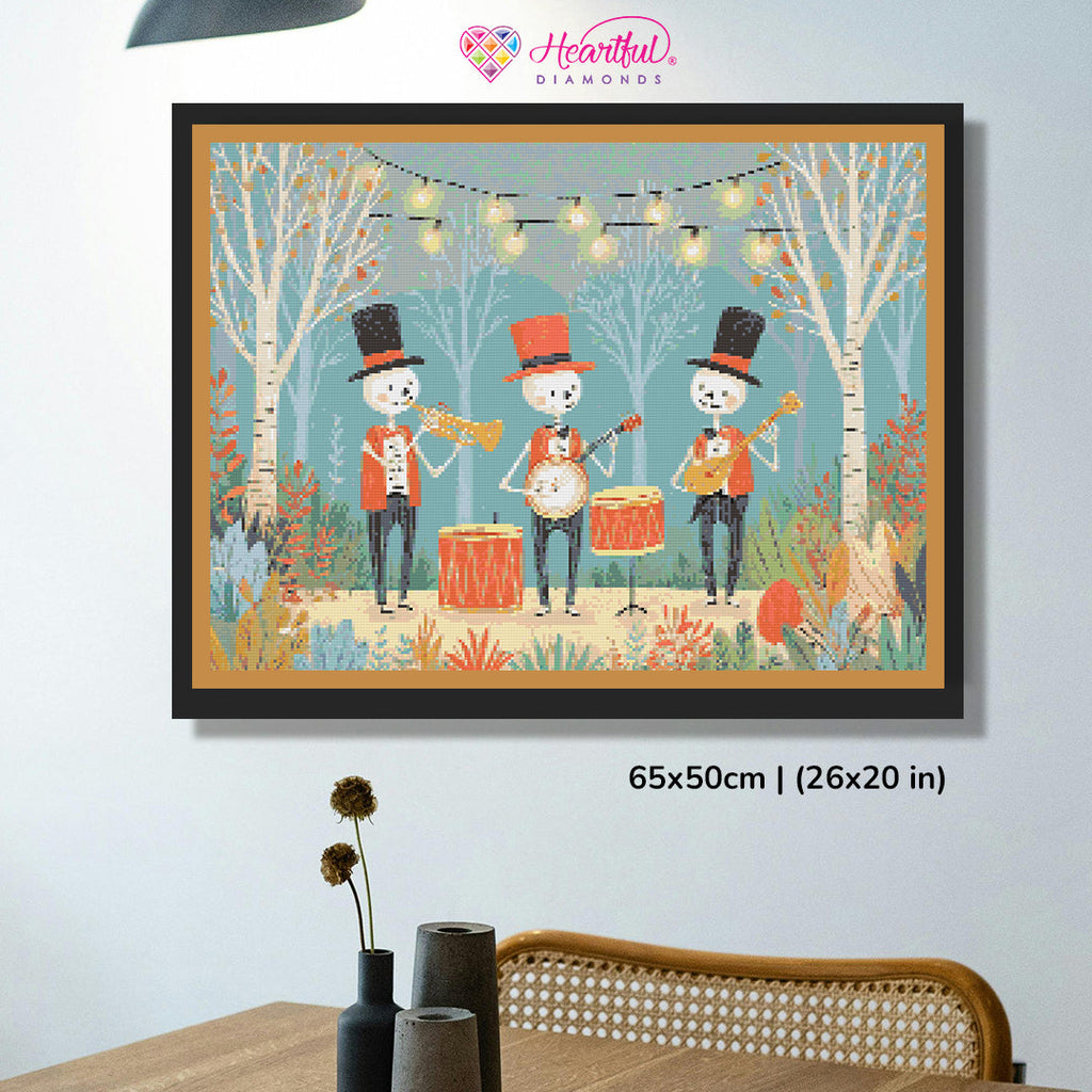 Cute Skeleton Band Diamond Painting Kit-65x50cm (26x20 in)-Heartful Diamonds