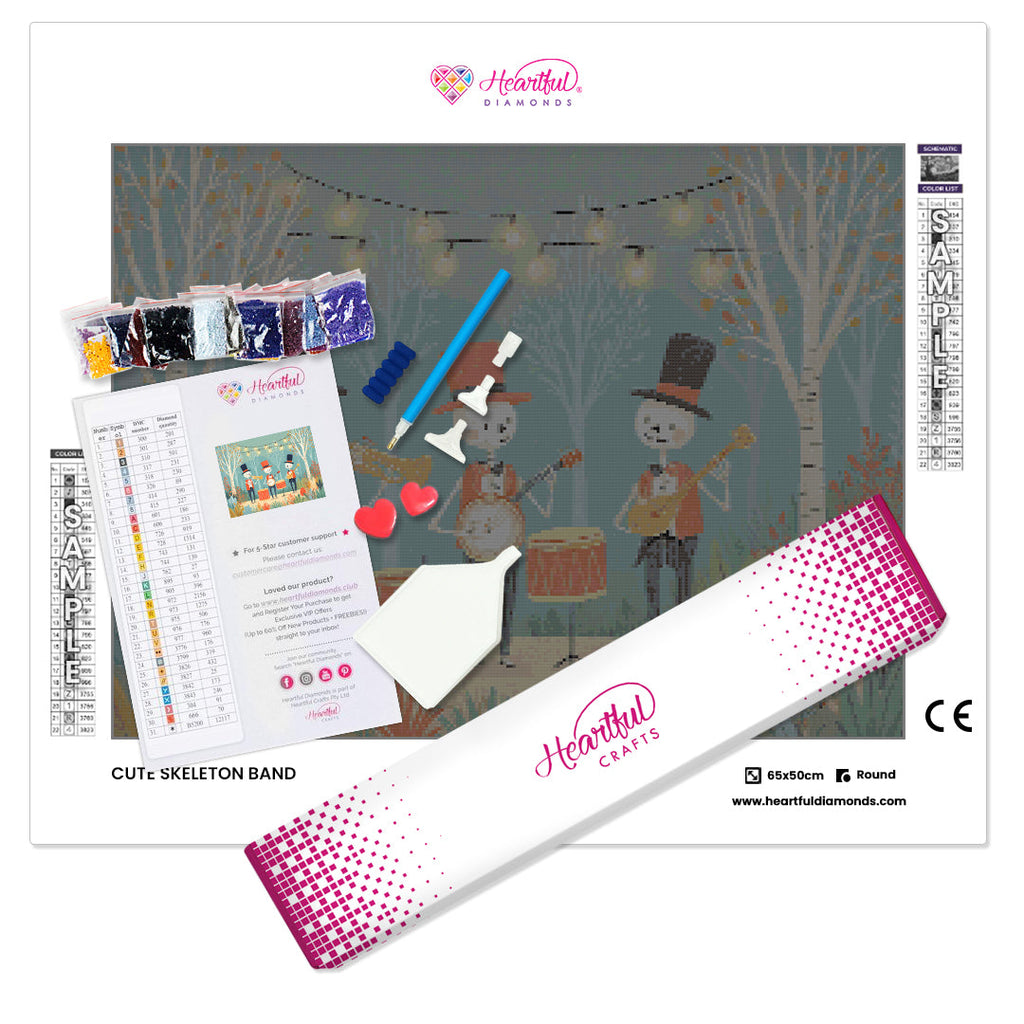 Cute Skeleton Band Diamond Painting Kit-65x50cm (26x20 in)-Heartful Diamonds