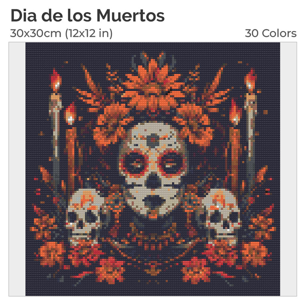 Dia de los Muertos Diamond Painting Kit-30x30cm (12x12 in)-Heartful Diamonds