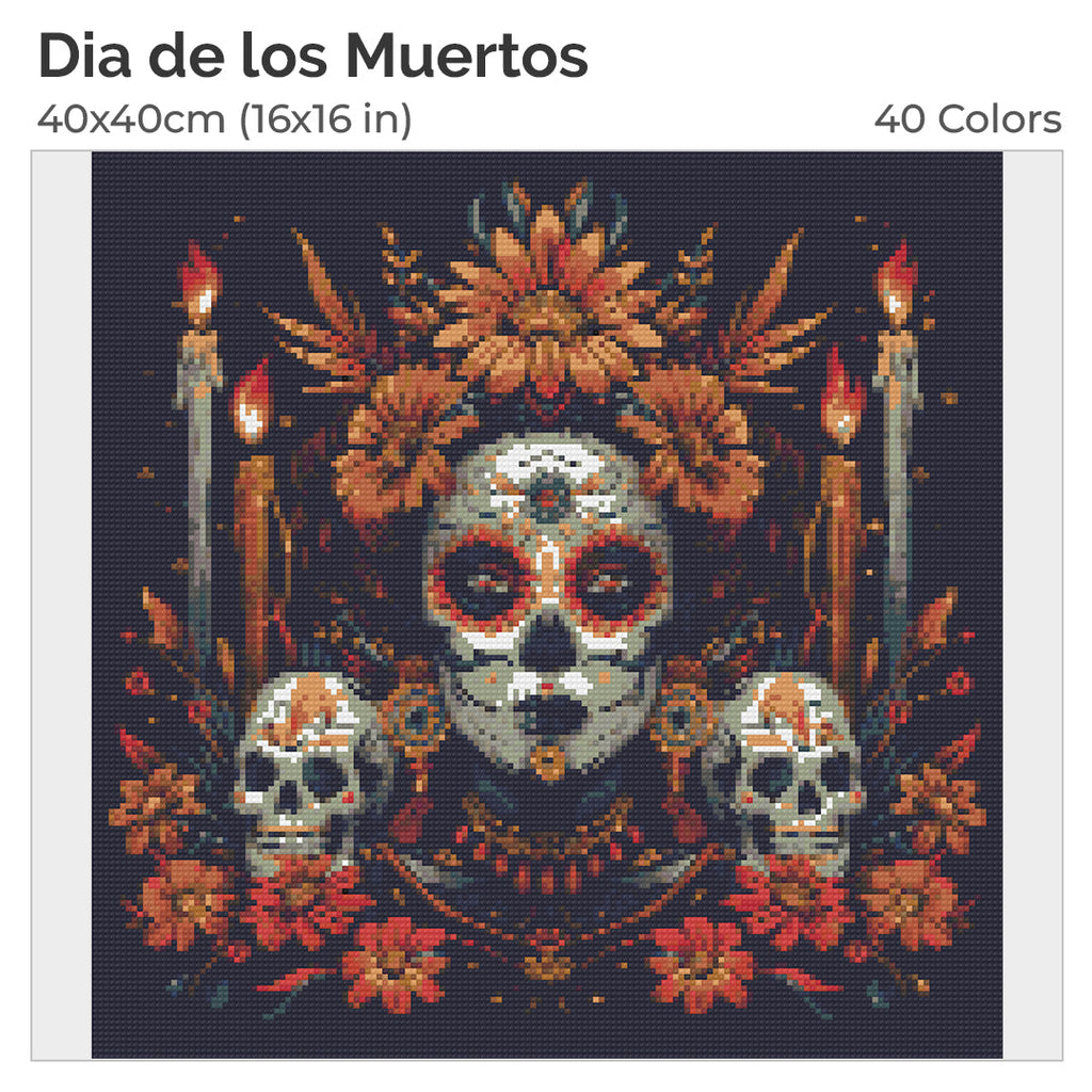 Dia de los Muertos Diamond Painting Kit-40x40cm (16x16 in)-Heartful Diamonds