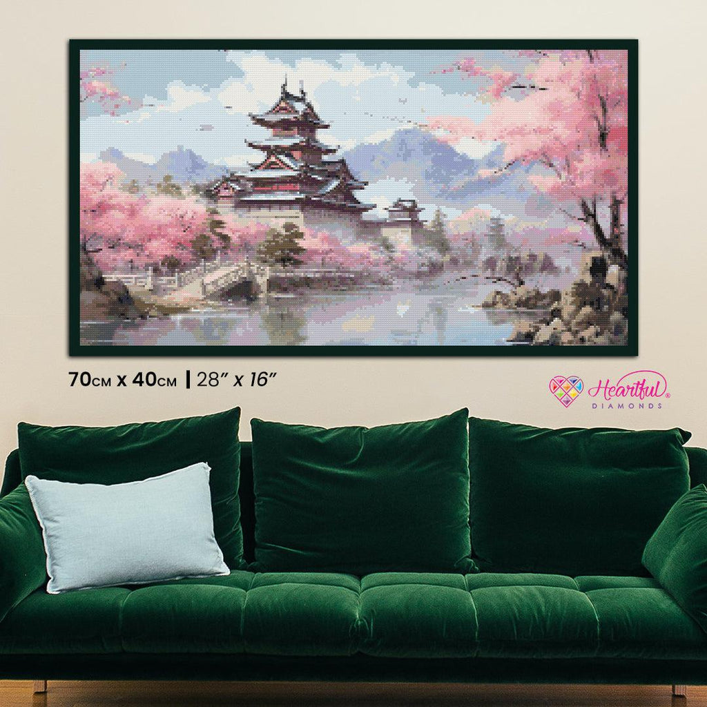 Enchanted Japanese Landscape Diamond Painting Kit-70x40cm (28x16 in)-Heartful Diamonds