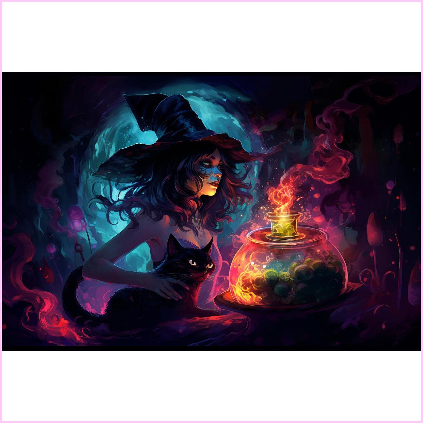 Enchanting Witchcraft Diamond Painting Kit-70x50cm (28x20 in)-Heartful Diamonds
