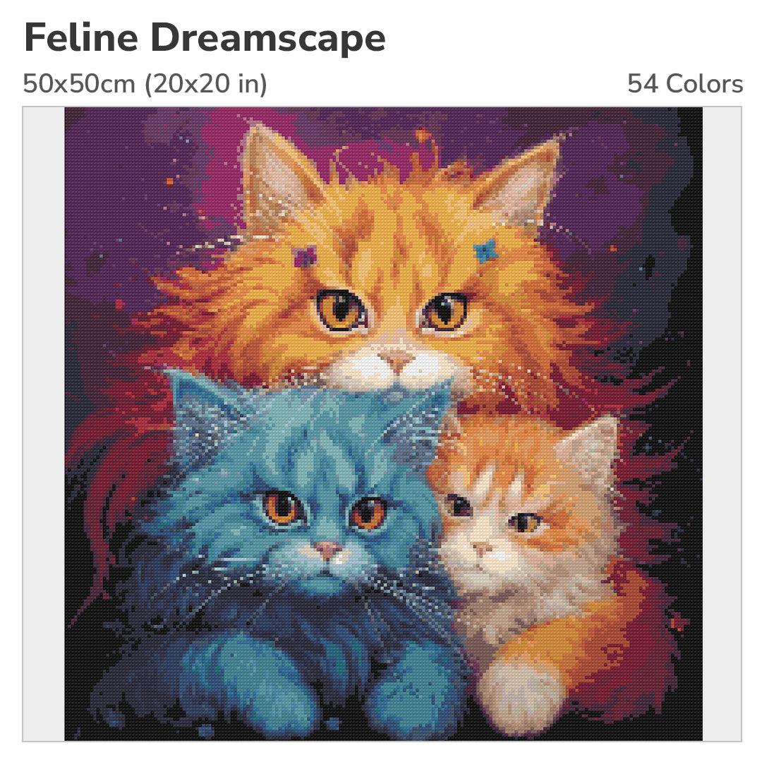 Feline Dreamscape 50x50cm Diamond Painting Kit-Heartful Diamonds