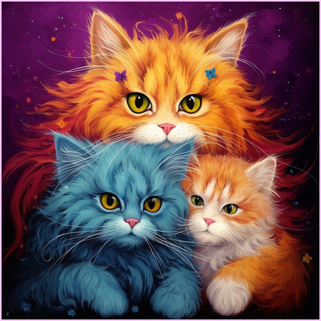 Floofy Surreal Cats Collection Premium DIY Diamond Painting Kit - Cat  Collection – Heartful Diamonds