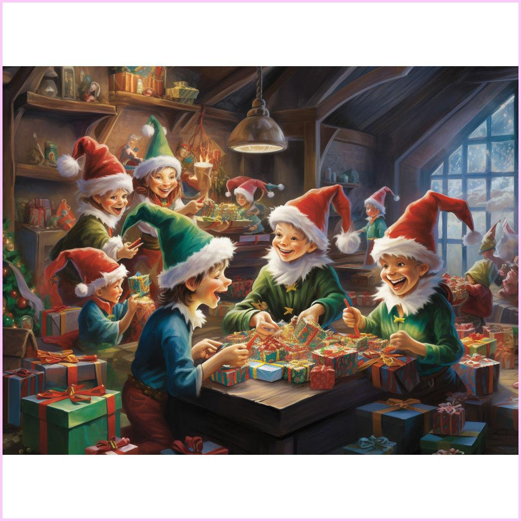 Festive Elves' Workshop Diamond Painting Kit-75x55cm (30x22 in)-Heartful Diamonds