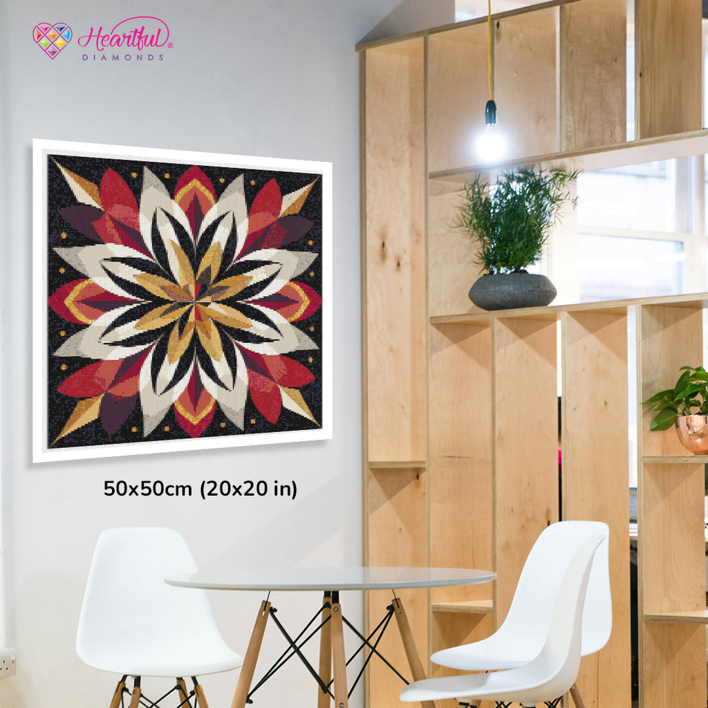 Fire Bloom Diamond Painting Kit-50x50cm (20x20 in)-Heartful Diamonds