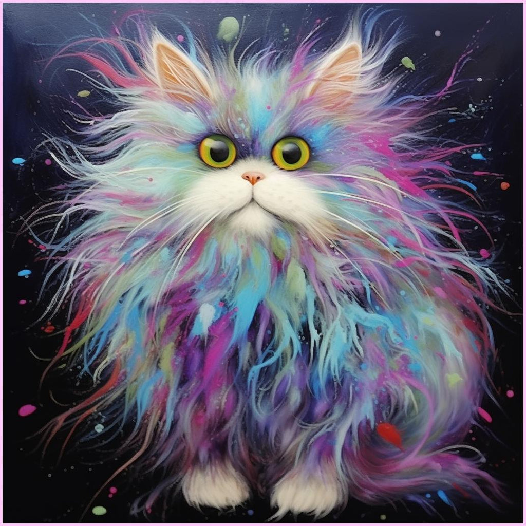 Fluffy Cat Wonder Diamond Painting Kit-Heartful Diamonds