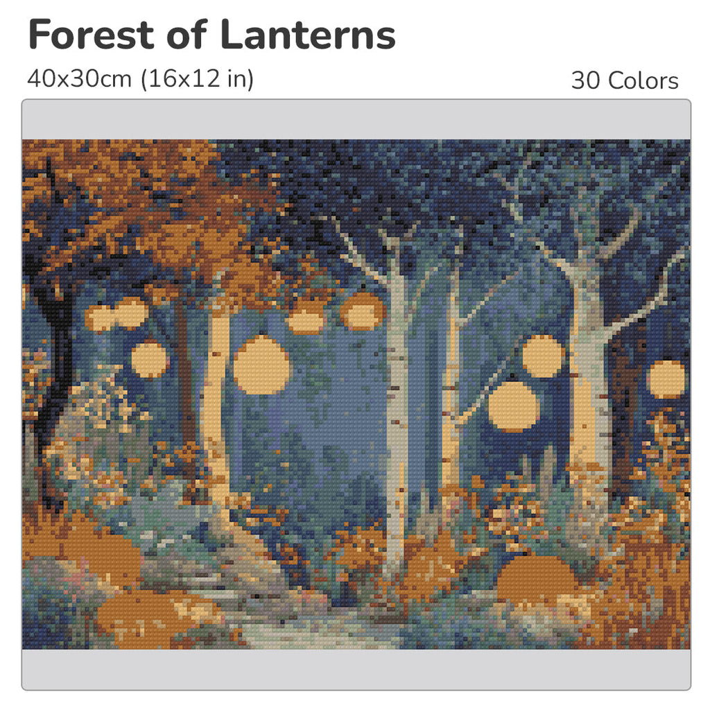 Forest of Lanterns Diamond Painting Kit-40x30cm (16x12 in)-Heartful Diamonds