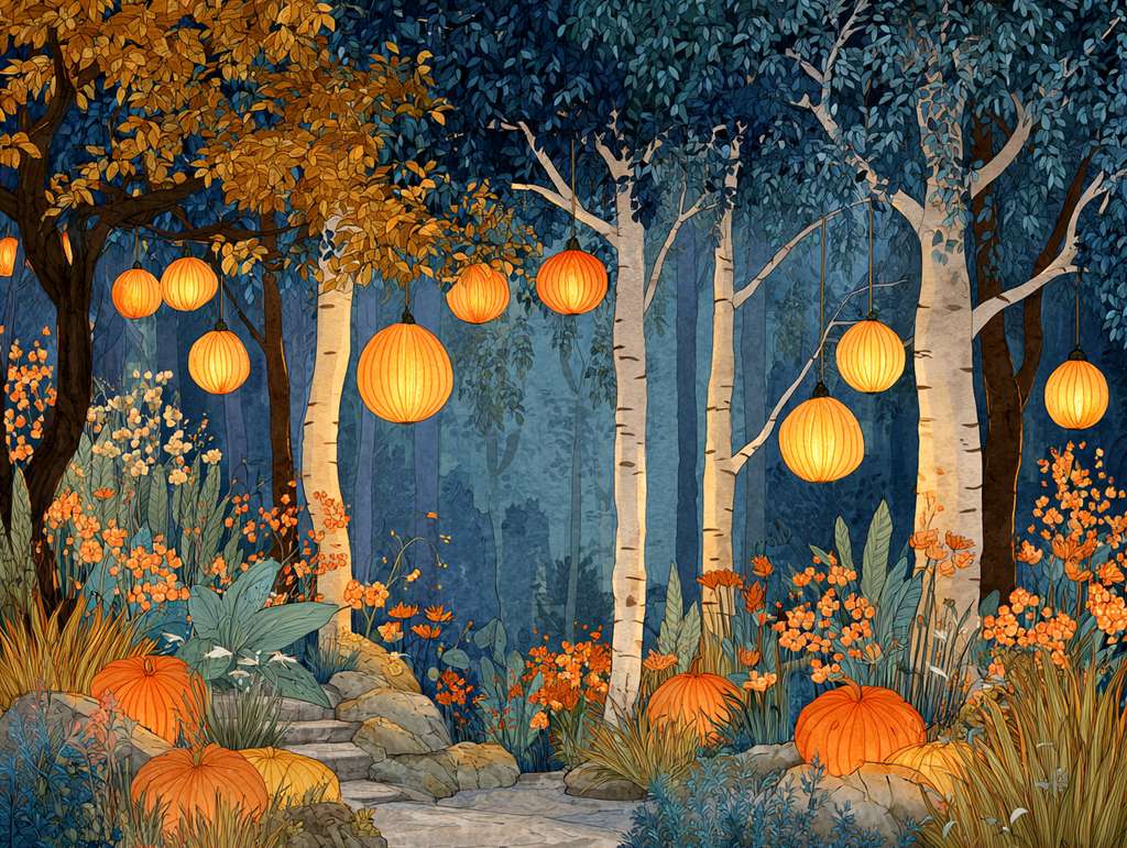 Forest of Lanterns Diamond Painting Kit-40x30cm (16x12 in)-Heartful Diamonds