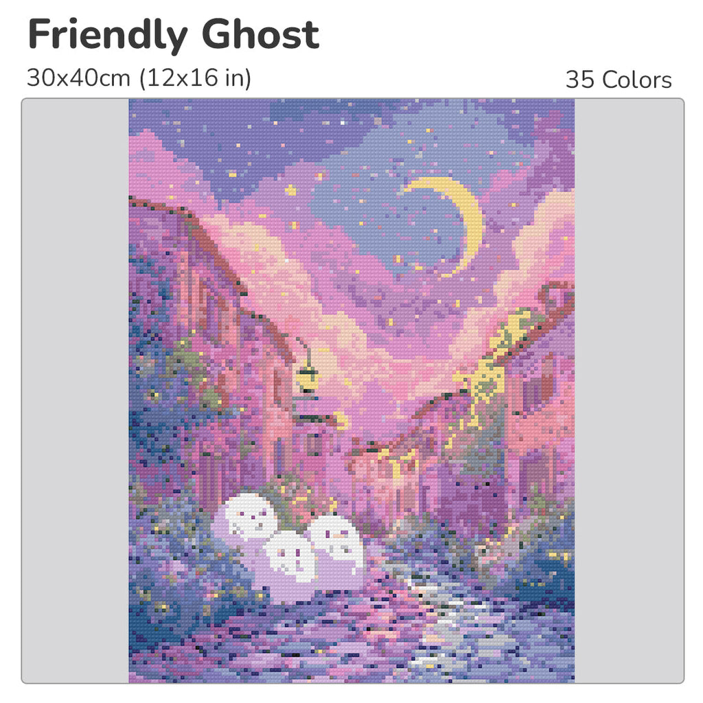 Friendly Ghost Diamond Painting Kit-30x40cm (12x16 in)-Heartful Diamonds