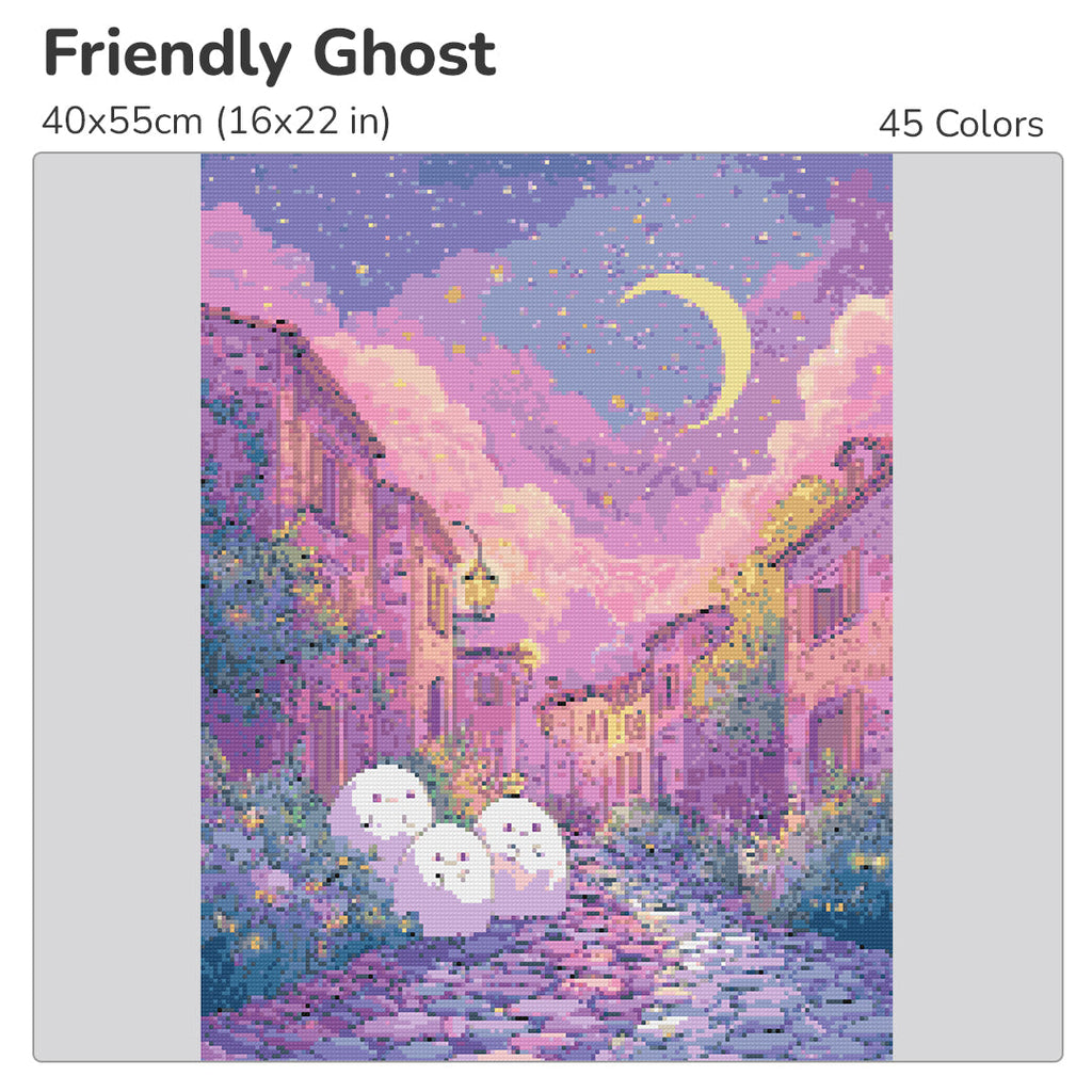 Friendly Ghost Diamond Painting Kit-40x55cm (16x22 in)-Heartful Diamonds