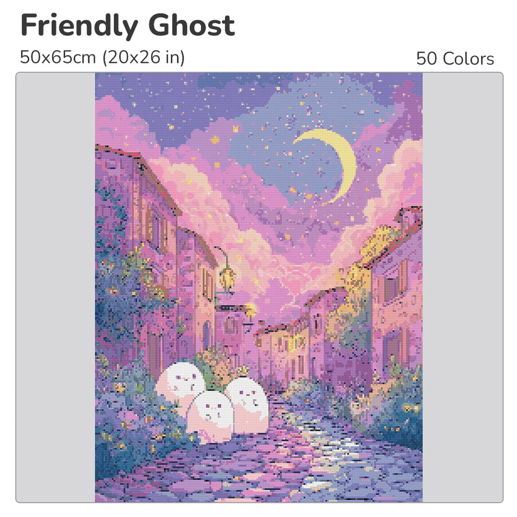 Friendly Ghost Diamond Painting Kit-40x55cm (16x22 in)-Heartful Diamonds