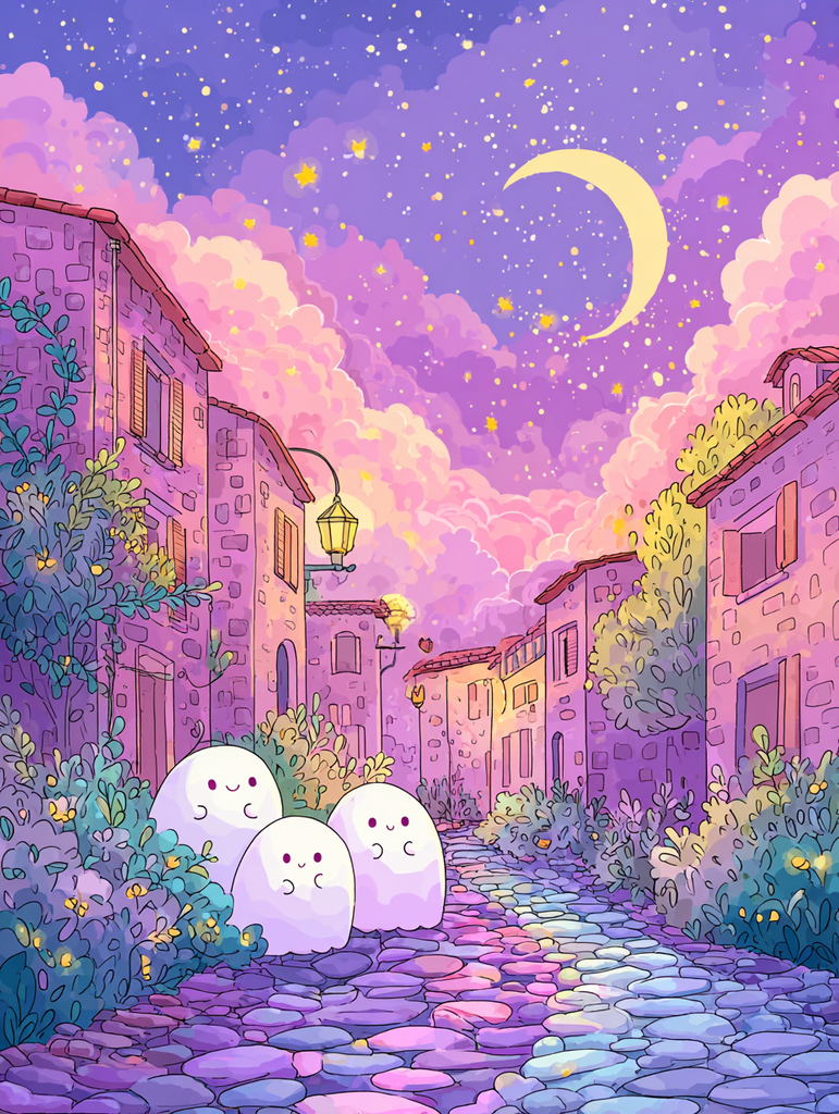 Friendly Ghost Diamond Painting Kit-30x40cm (12x16 in)-Heartful Diamonds
