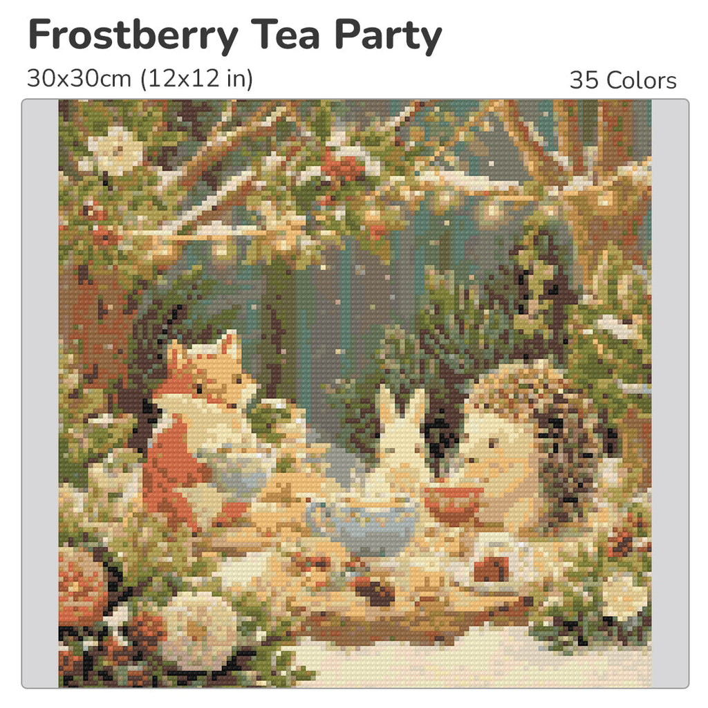 Frostberry Tea Party Diamond Painting Kit-30x30cm (12x12 in)-Heartful Diamonds