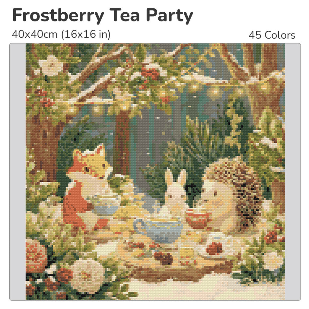 Frostberry Tea Party Diamond Painting Kit-40x40cm (16x16 in)-Heartful Diamonds