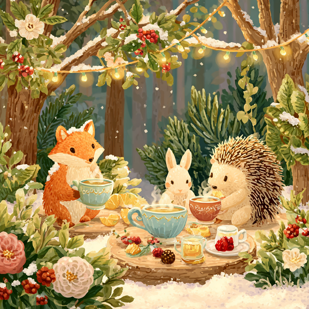 Frostberry Tea Party Diamond Painting Kit-30x30cm (12x12 in)-Heartful Diamonds