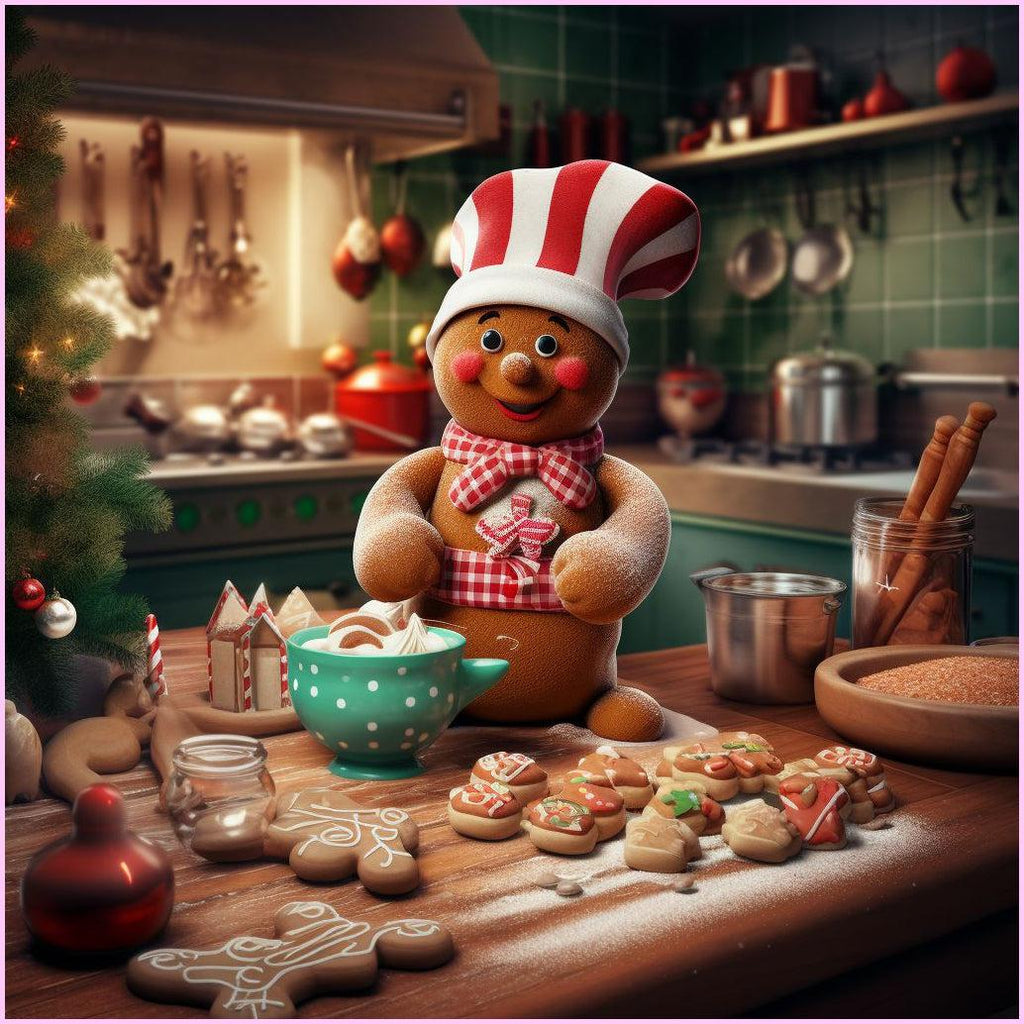 Gingerbread Chef Diamond Painting Kit-40x40cm (16x16 in)-Heartful Diamonds